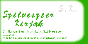 szilveszter kirjak business card